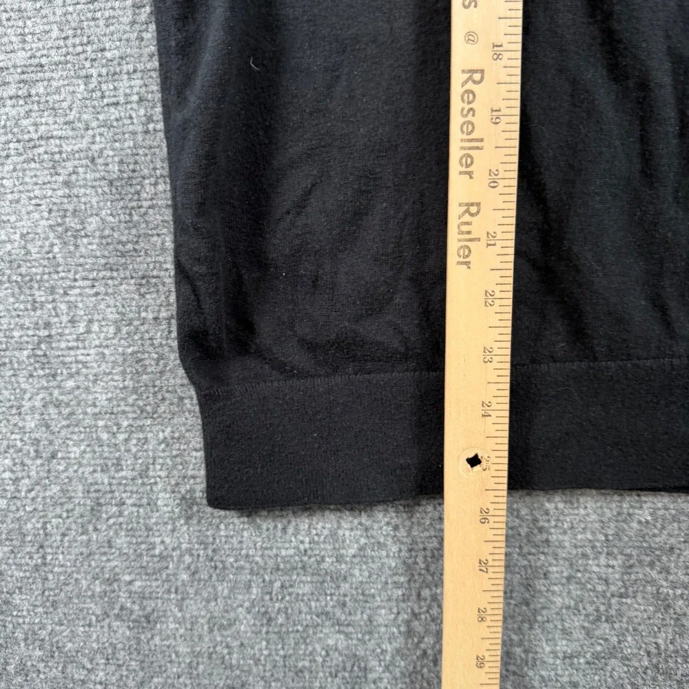 Banana Republic Quarter Zip Sweater Mens L Black Cashmere Pima Cotton Pullover